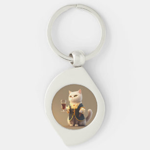 Cute Personal cat servant, funny servant Kitten Key Ring
