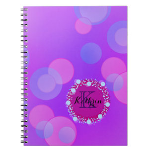Cute Personal Pink Bubble Blue Fun Office Notebook