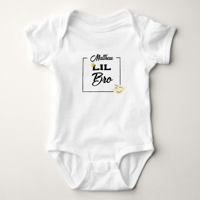 Cute Personalise Lil baby Bro Bodysuit (Front)