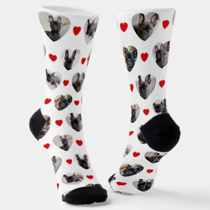 Cute Personalised 6 Heart-Shaped Pet Photos Socks