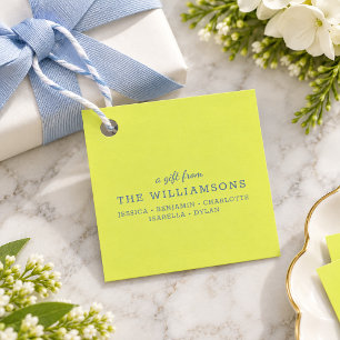 Cute Personalised A Gift From Modern Chartreuse Favour Tags