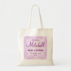 Cute personalised abstract maid of honour wedding tote bag
