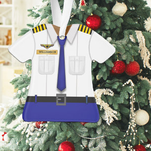 Cute Personalised Airline Pilot Ornament