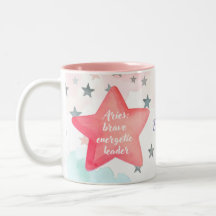 Cute Personalised Aries Zodiac Sign Mug for Girl