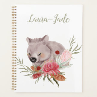 Cute Personalised Australian Native Wombat Planner