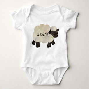 Cute Personalised Baby Sheep Infant Toddler Baby Bodysuit