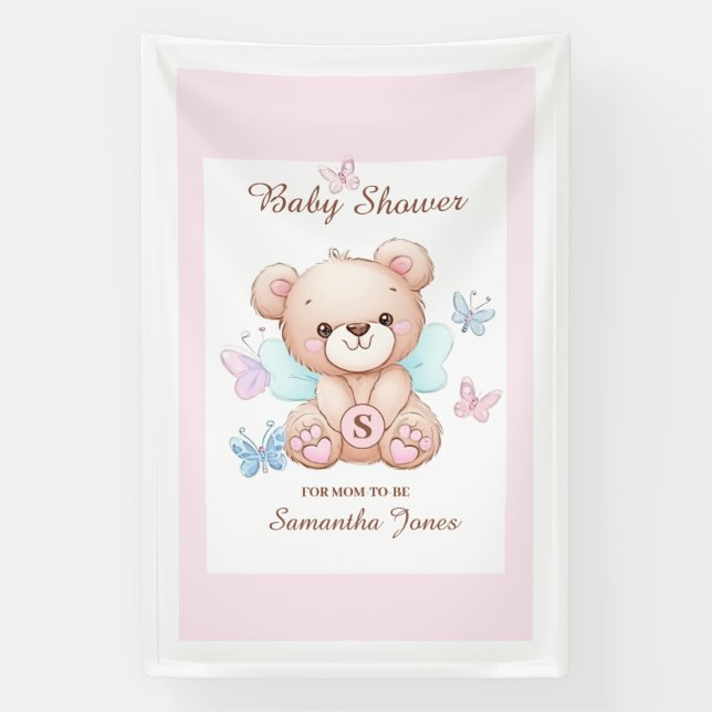 Cute Personalised Baby Shower Banner (Vertical)