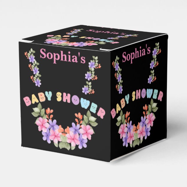 Cute Personalised Baby Shower          Favour Box (Front Side)