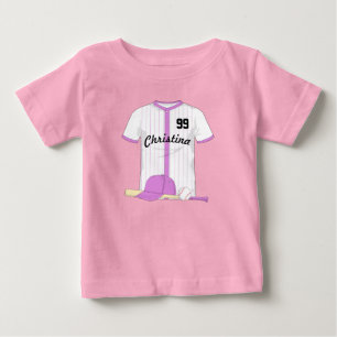 Cute Personalised Baseball Baby T-Shirt