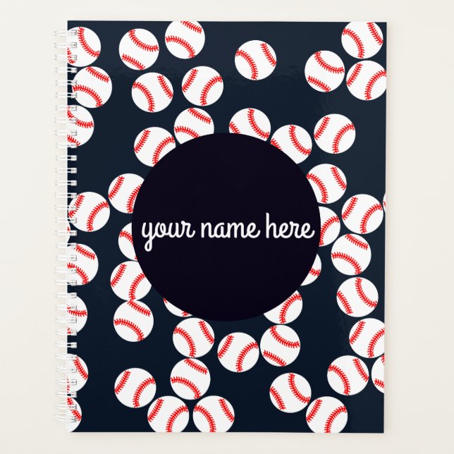 Cute Personalised Baseball Planner (Front)