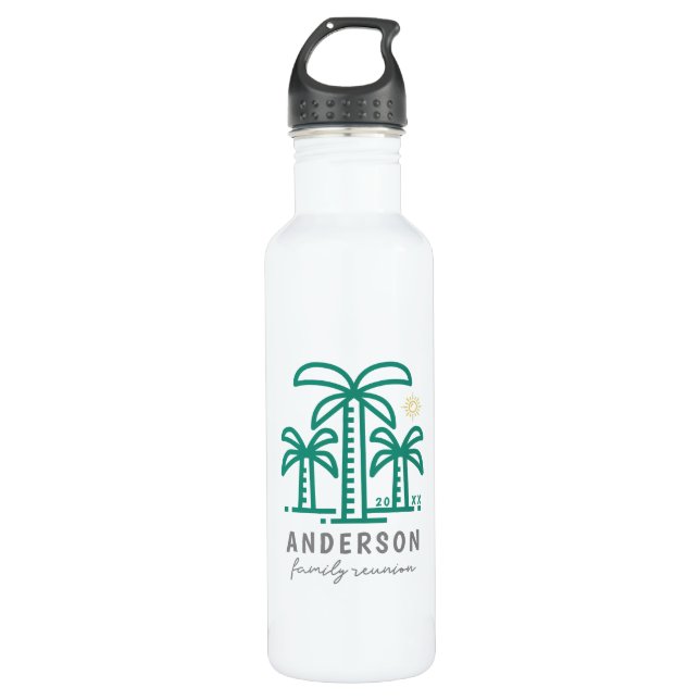 Cute Personalised Beach Family Reunion 710 Ml Water Bottle (Front)