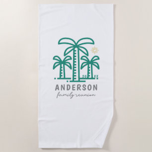 Cute Personalised Beach Family Reunion Beach Towel