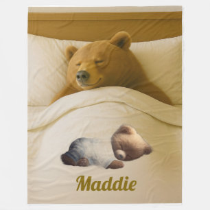 Cute Personalised Bear Blanket