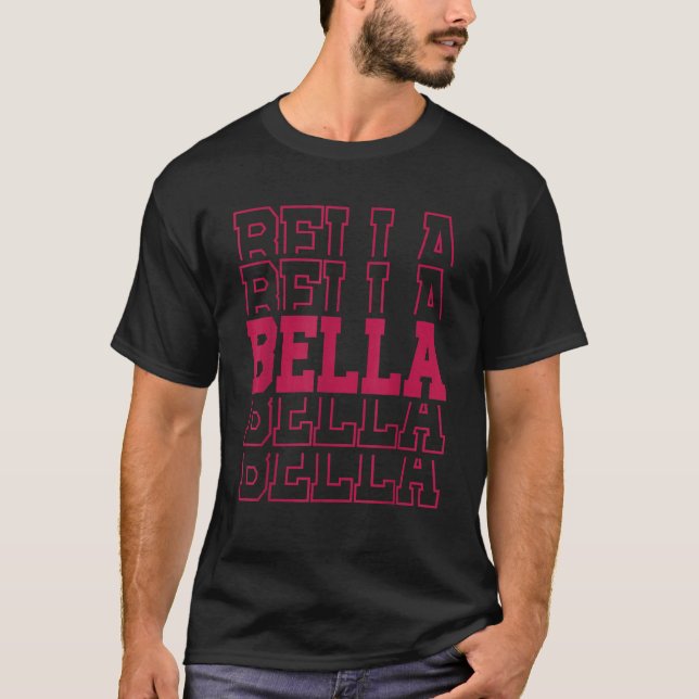 Cute Personalised Bella Birthday Matching Family T-Shirt (Front)