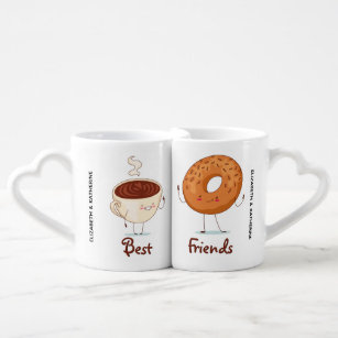 Cute Personalised Best Friends BFF Coffee Mug Set