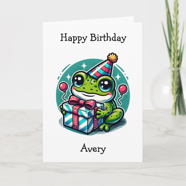 Cute Personalised Birthday Card | Colouring Page (Front)