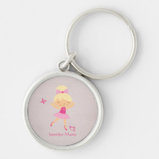 Cute personalised blonde hair ballerina keychain