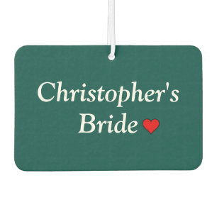 Cute Personalised Bridal Wedding Car Air Freshener