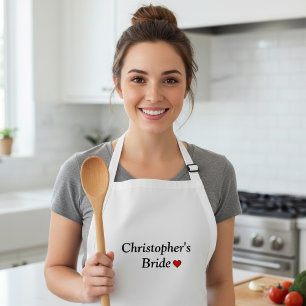 Cute Personalised Bridal Wedding Standard Apron