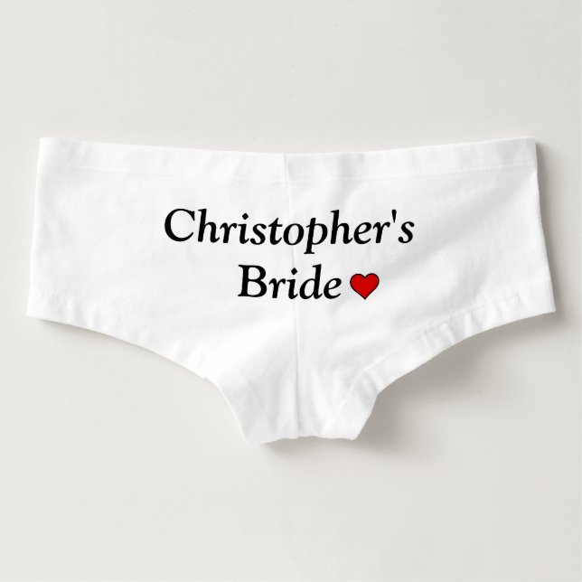 Cute Personalised Bridal Wedding Underwear (Back)