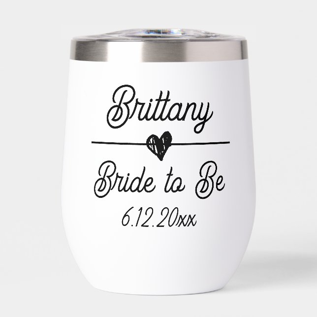 Cute Personalised Bride to be Black and White (Front)