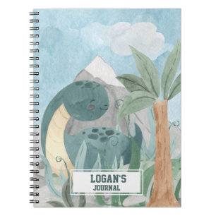 Cute Personalised Brontosaurus Dinosaur Notebook