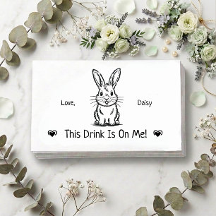 Cute Personalised Bunny Wedding Drink Ticket Enclosure Card