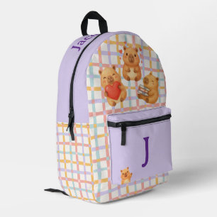 Cute Personalised Capybara Printed Backpack