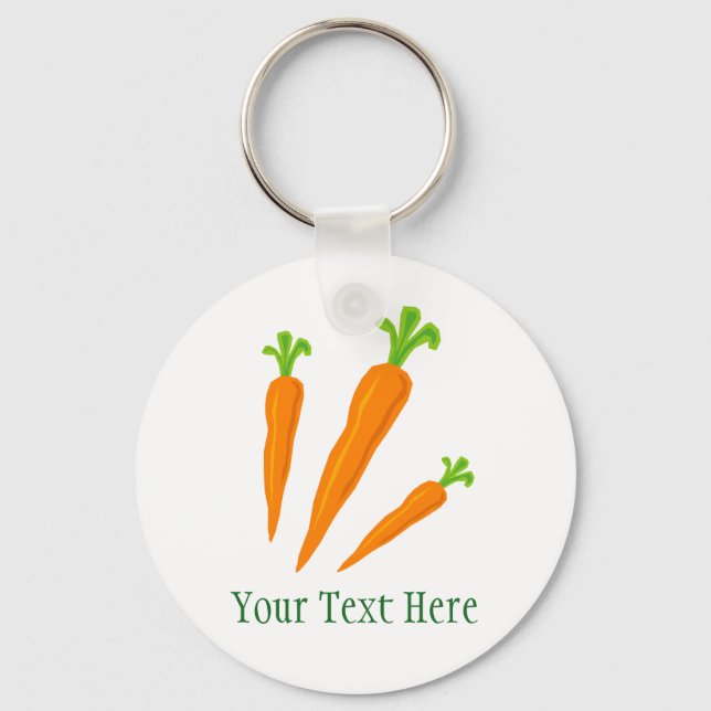Cute personalised carrot veggie vegetable keychain (Front)