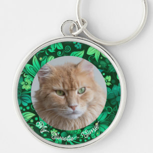 Cute Personalised Cat Lover Photo Keychain