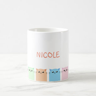 Cute Personalised Cat Lovers Coffee Mug