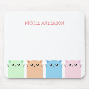 Cute Personalised Cat Lovers Mouse Pad