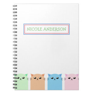 Cute Personalised Cat Notebook