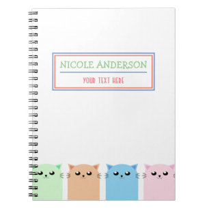 Cute Personalised Cat Notebook