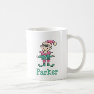 Cute Personalised Christmas Elf Coffee Mug