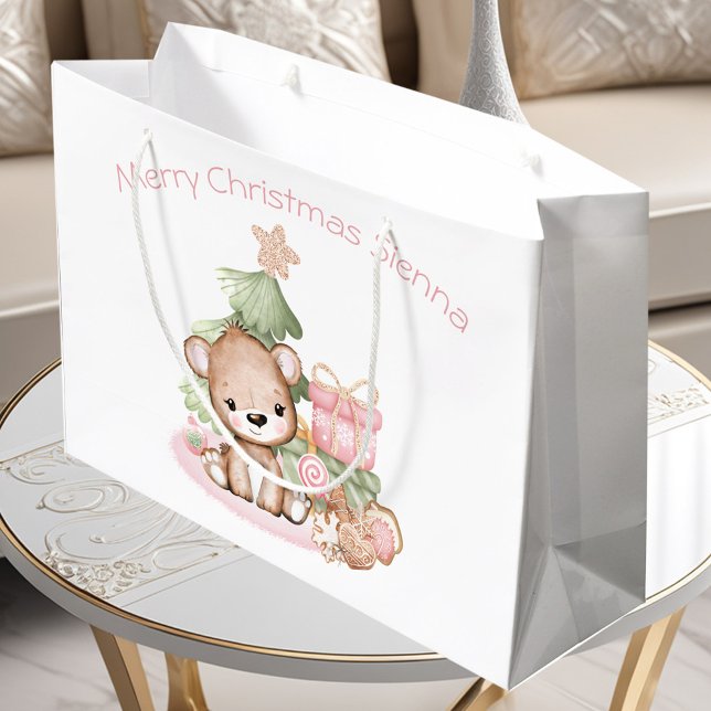 Cute Personalised Christmas Gift Bag For a Girl (Cute Personlized Christmas Gift Bag For Girl)