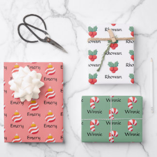 Cute Personalised Christmas Wrapping Paper Sheets