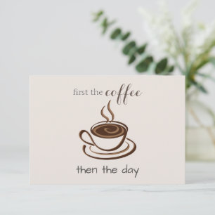 Cute Personalised Coffee Lover Minimalist Card