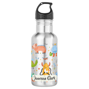 Cute Personalised Colourful Dinosaur Alien Kids 532 Ml Water Bottle