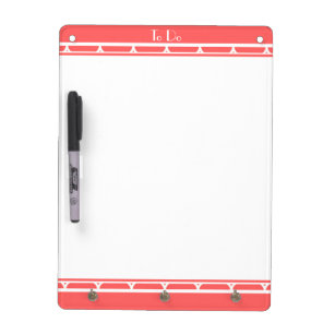 Cute Personalised Coral White Typography Message Dry Erase Board