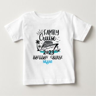 Cute Personalised Cruise Ship Family Trip Sunset T Baby T-Shirt