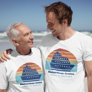 Cute Personalised Cruise Ship Family Trip Sunset T-Shirt