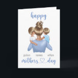 Cute Personalised Custom Name Happy Mothers Day Card<br><div class="desc">Mum will love receiving this personalised card from her little boys on mothers day.  This card comes in a variety of different skin tones/hair colours.  Visit my entire collection to see all options.</div>
