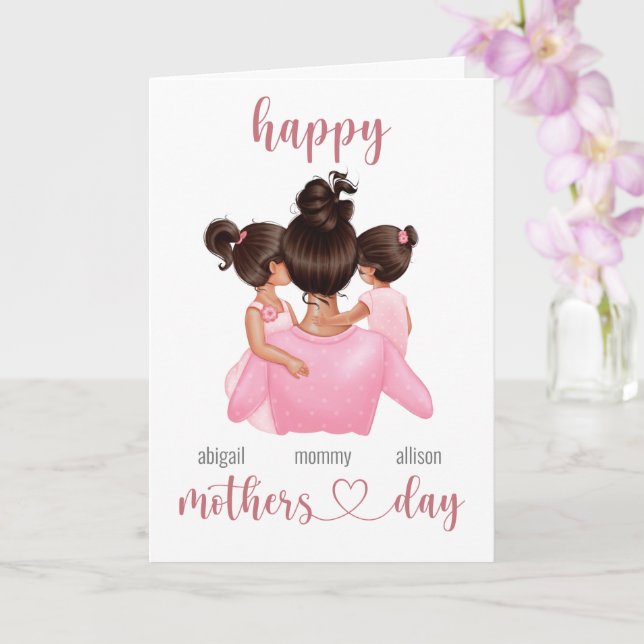 Cute Personalised Custom Name Happy Mothers Day Card (Orchid)