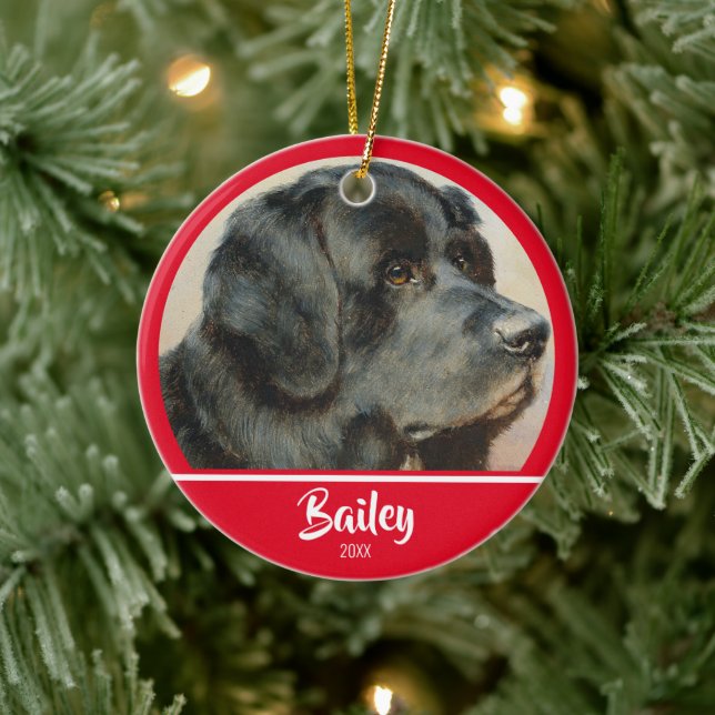 Cute Personalised Dog Photo Ceramic Ornament (Tree)