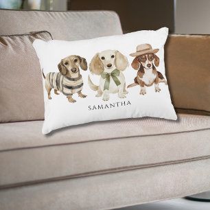 Cute Personalised Dog Watercolor Decorative Cushion