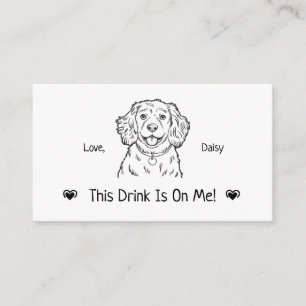 Cute Personalised Dog Wedding Drink Ticket Enclosure Card
