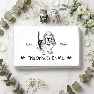 Cute Personalised Dog Wedding Drink Ticket Enclosure Card