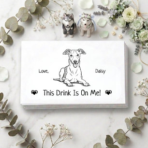 Cute Personalised Dog Wedding Drink Ticket Enclosure Card