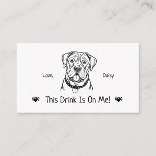 Cute Personalised Dog Wedding Drink Ticket Enclosure Card